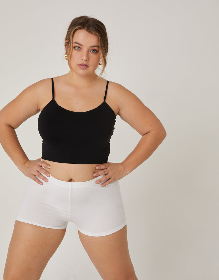 Curve Barely There Shorts Plus Size Bottoms White 1XL -2020AVE