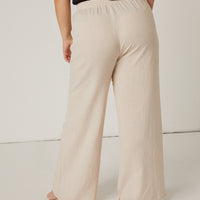 Curve Belted Linen Pants Plus Size Bottoms -2020AVE
