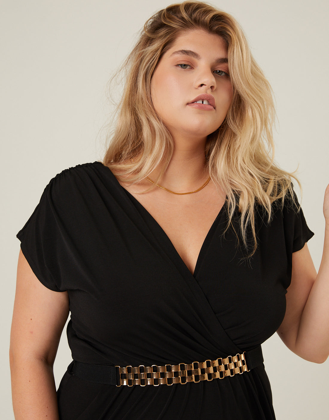 Plus Size Belted Short Sleeve Dress 2020AVE Plus Size Belted Short Sleeve Dress 2020AVE