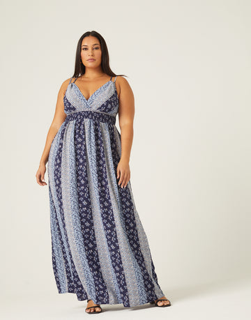 Curve Boho Stripe Maxi Dress Plus Size Dresses -2020AVE