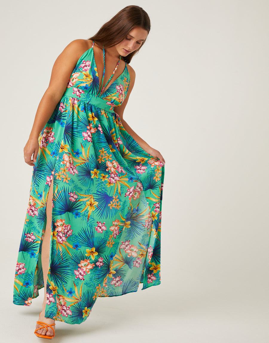 Plus Size Bold Tropical Maxi Dress 2020AVE Plus Size Bold Tropical Maxi Dress 2020AVE