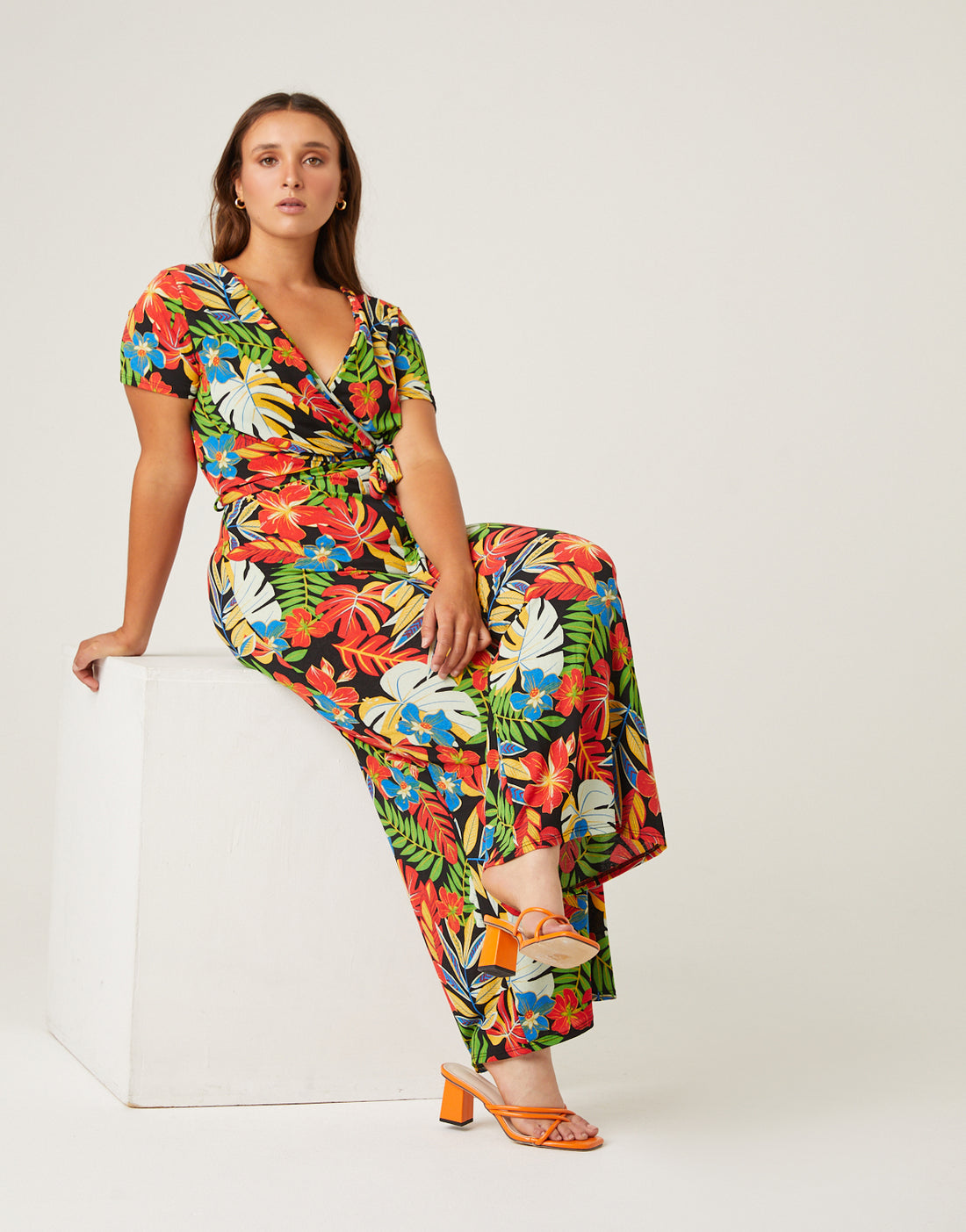 Plus Size Bright Tropical Jumpsuit – 2020AVE