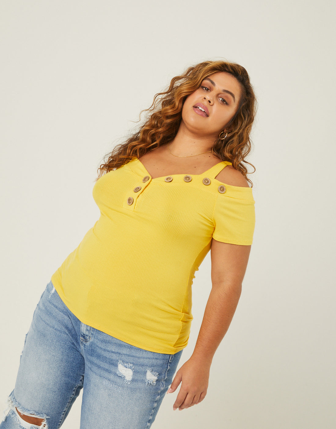 Plus Size Button Detail Top – 2020AVE