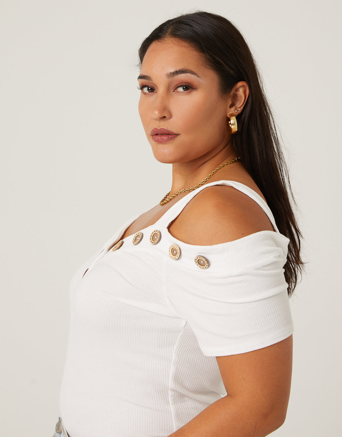 Plus Size Button Detail Top – 2020AVE
