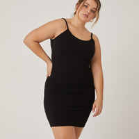 Curve Cami Bodycon Dress Plus Size Dresses Black 1XL -2020AVE
