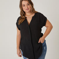 Curve Casual Woven Top Plus Size Tops -2020AVE