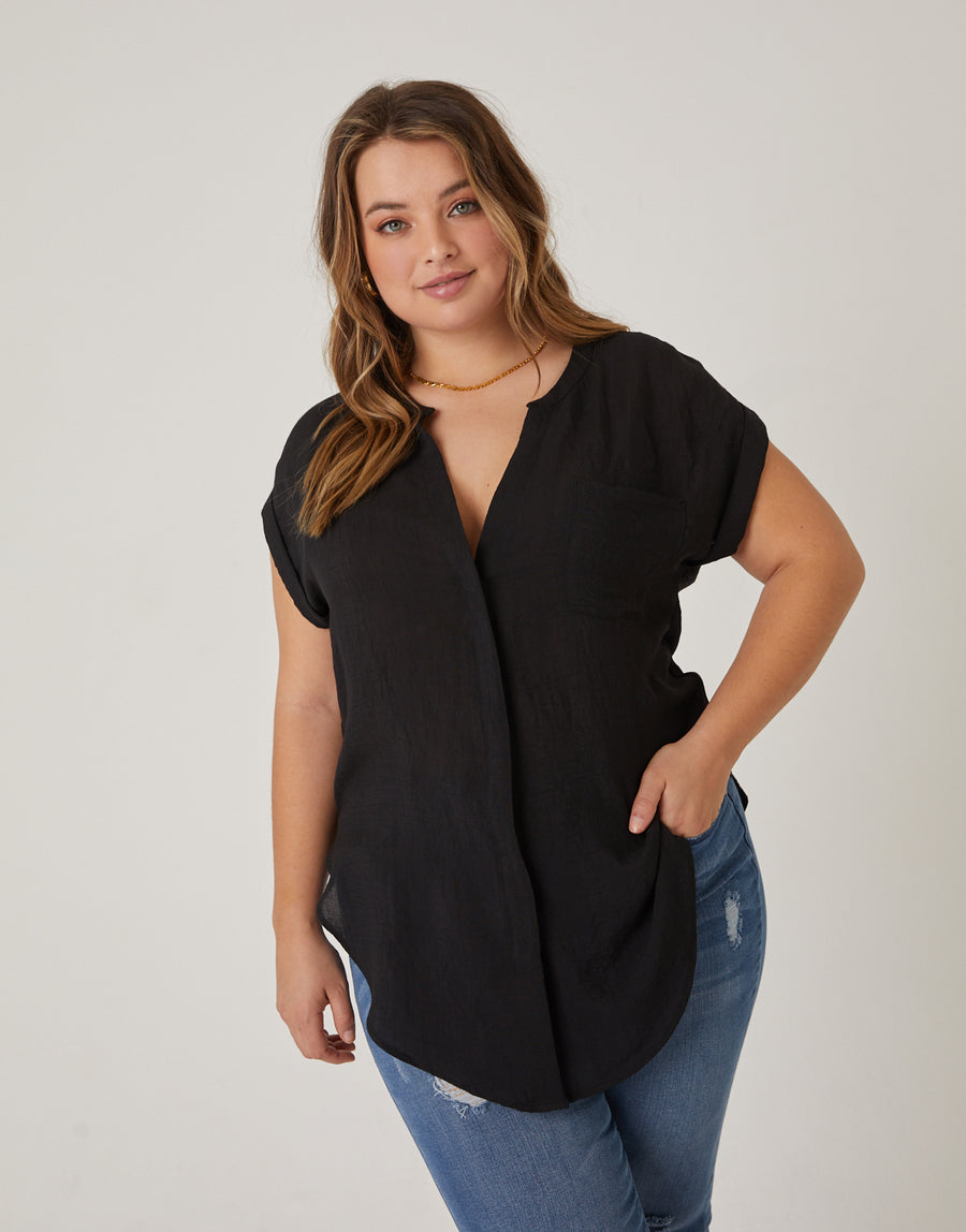 Curve Casual Woven Top Plus Size Tops -2020AVE