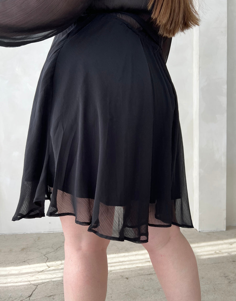 Curve Chiffon Surpliced Long Sleeve Dress Plus Size Dresses -2020AVE