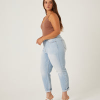 Curve Classic Mom Jeans Plus Size Bottoms -2020AVE