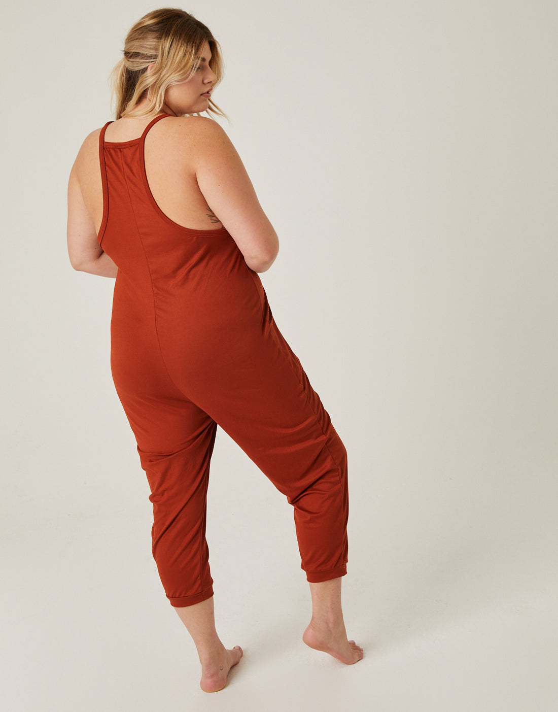Curve Comfy Knit Jumpsuit Plus Size Rompers + Jumpsuits -2020AVE