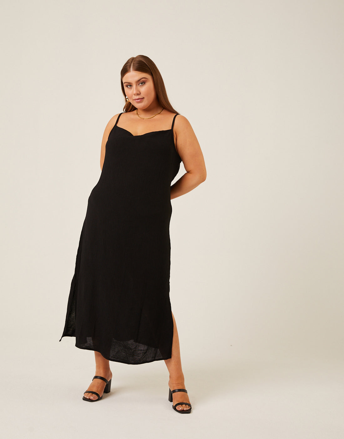 Plus Size Crinkle Woven Slip Dress 2020AVE Plus Size Crinkle Woven Slip Dress 2020AVE