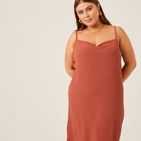 Curve Crinkle Woven Slip Dress Plus Size Dresses -2020AVE