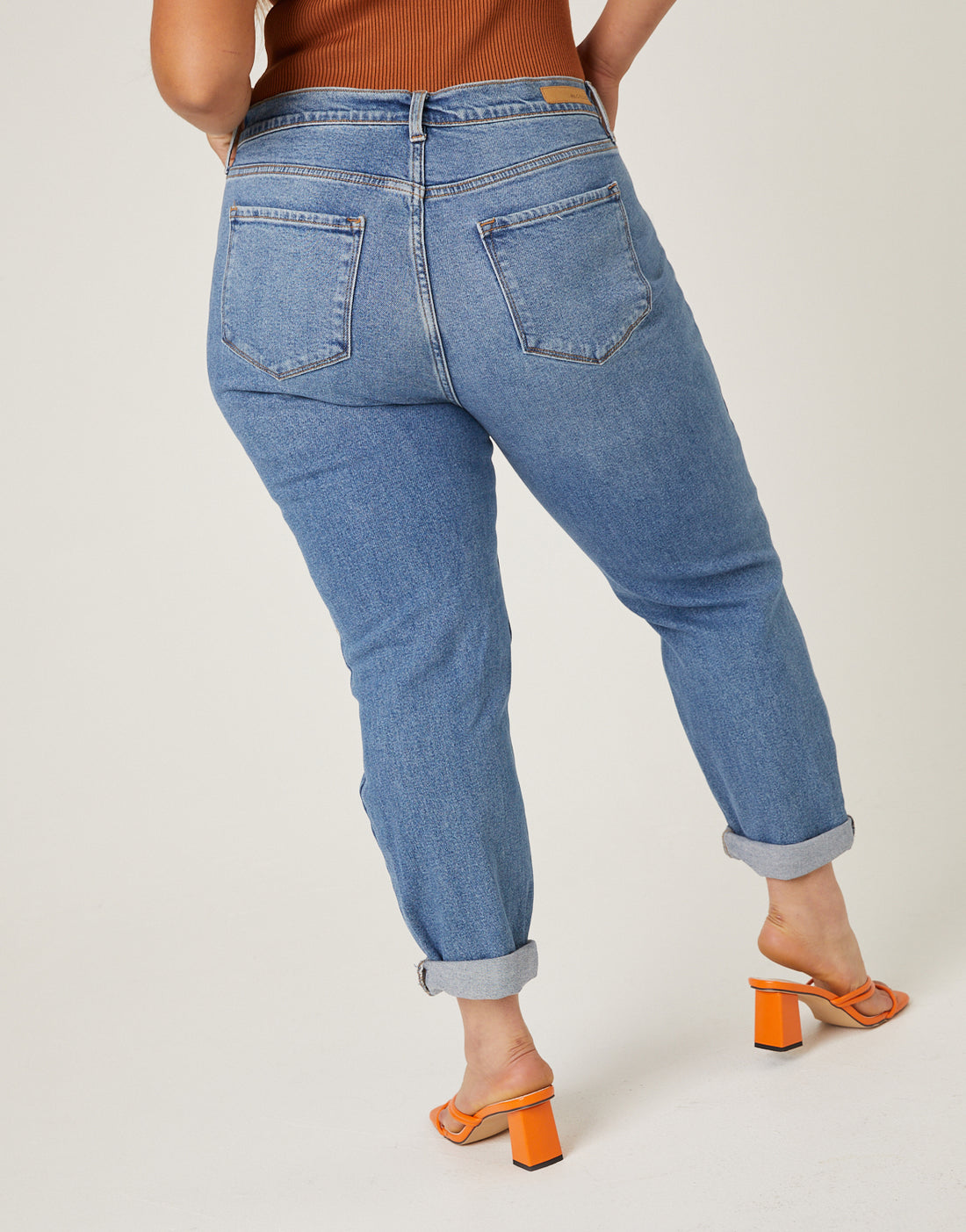 Plus Size Distressed Detail Mom Jeans – 2020AVE
