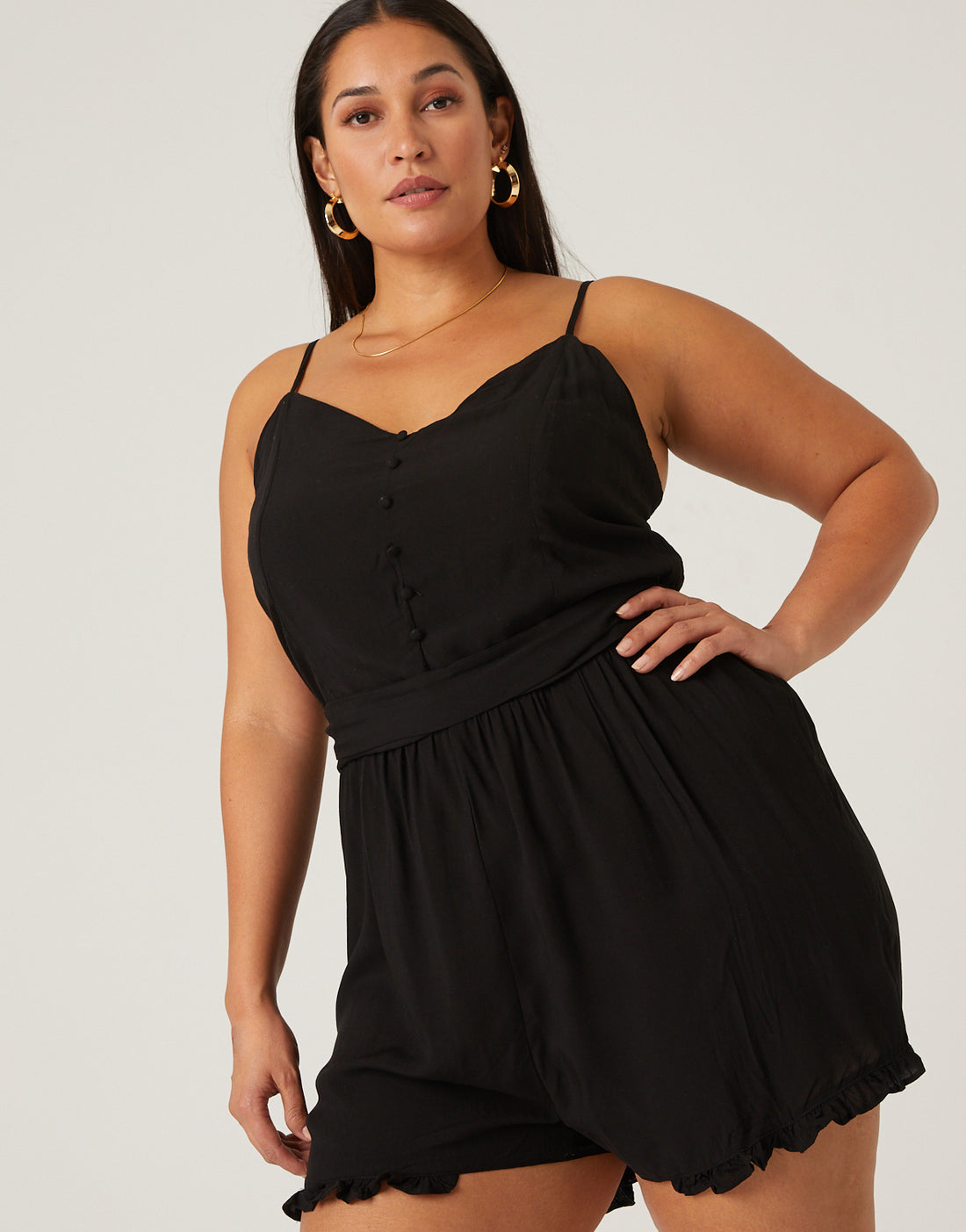 Plus Size Effortless Woven Romper - trendy plus size jumpsuits 2020AVE Plus Size Effortless Woven Romper - trendy plus size jumpsuits 2020AVE
