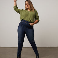 Curve Elastic Waist Jeans Plus Size Bottoms -2020AVE