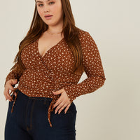 Curve Floral Double Ruching Top Plus Size Tops -2020AVE