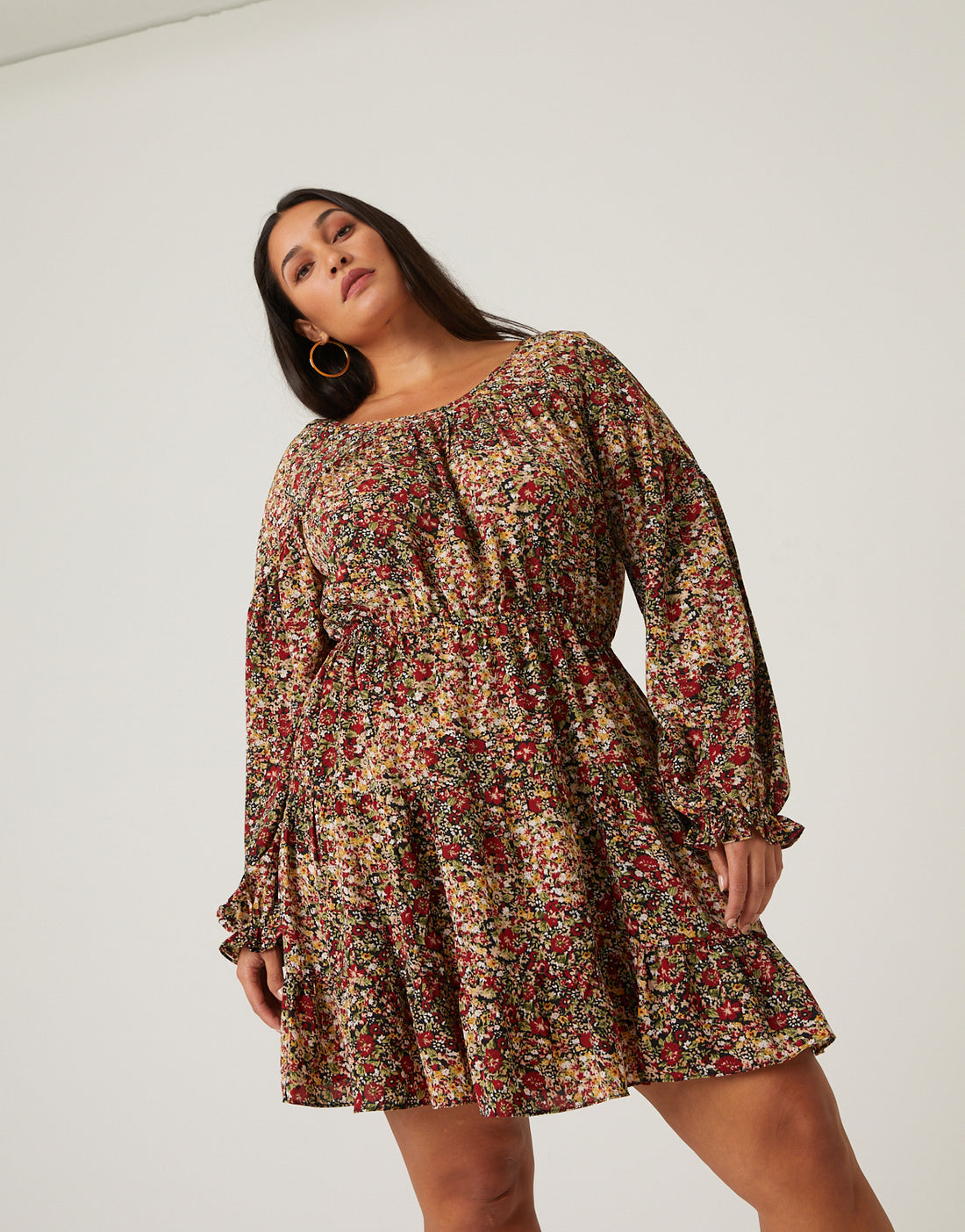 Plus Size Floral Skater Dress 2020AVE Plus Size Floral Skater Dress 2020AVE