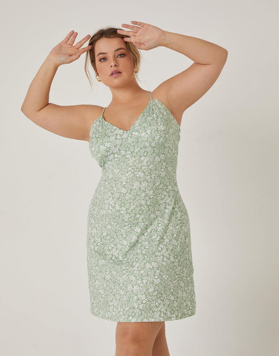 Curve Floral Stretch Mini Dress Plus Size Dresses -2020AVE
