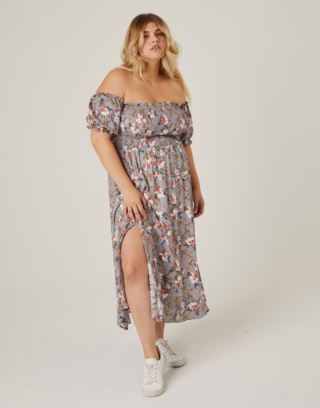 Plus Size Flowy Floral Midi Dress 2020AVE Plus Size Flowy Floral Midi Dress 2020AVE