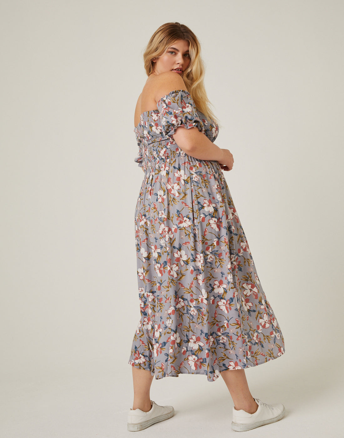 Plus Size Flowy Floral Midi Dress 2020AVE Plus Size Flowy Floral Midi Dress 2020AVE