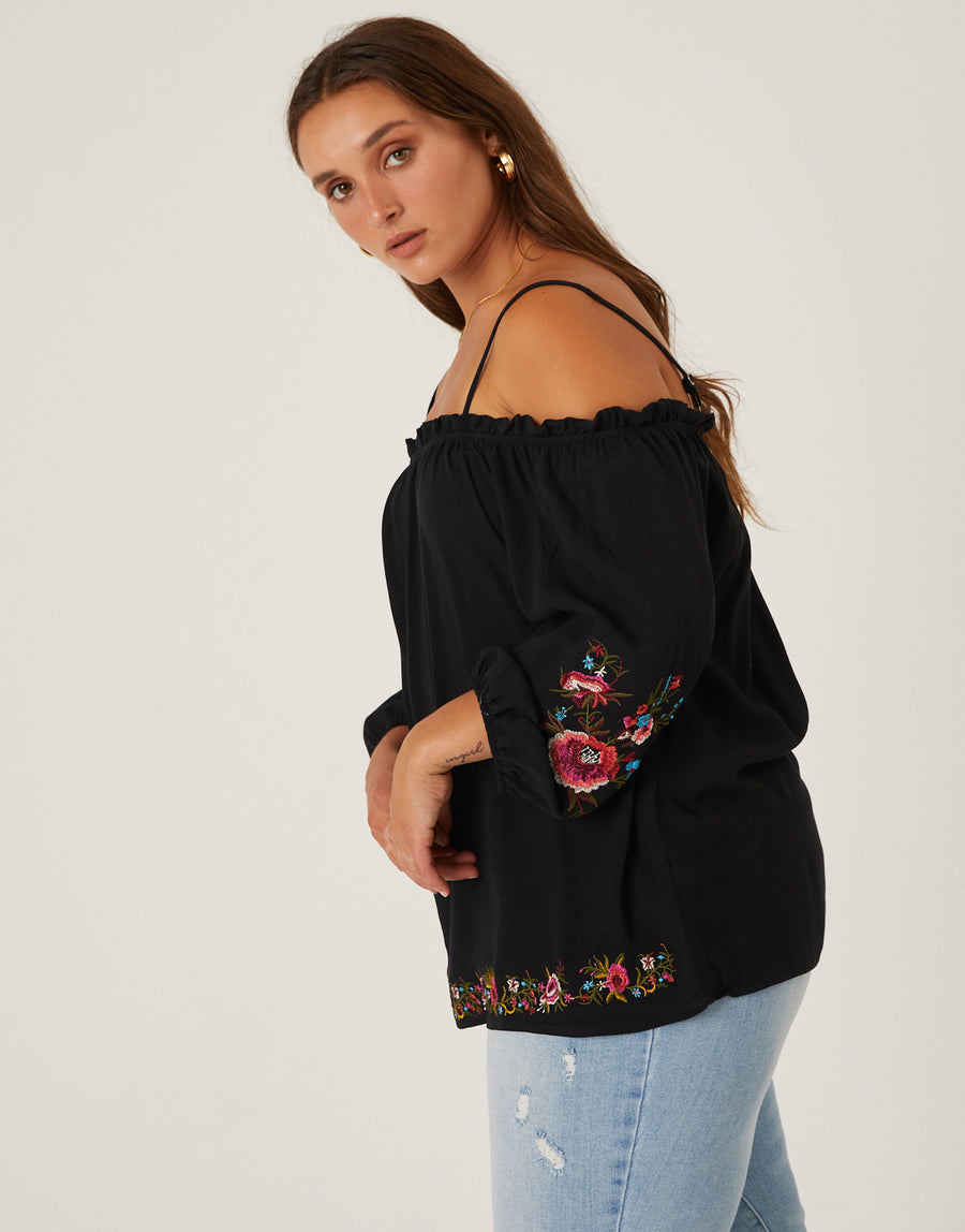 Curve Friday Afternoon Embroidered Blouse Plus Size Tops -2020AVE