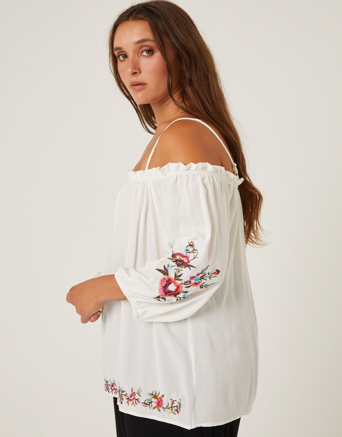 Curve Friday Afternoon Embroidered Blouse Plus Size Tops White 1XL -2020AVE