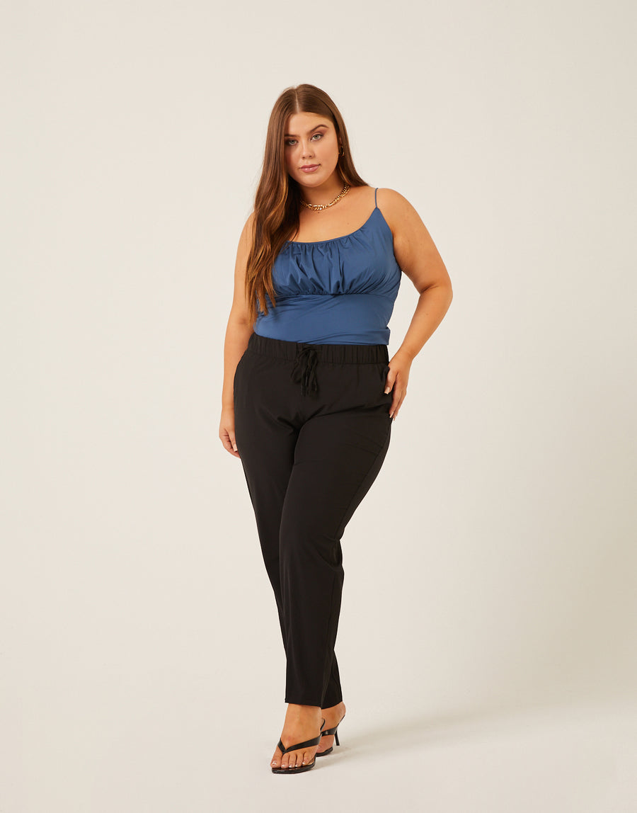Curve Gathered Bust Tank Plus Size Tops -2020AVE