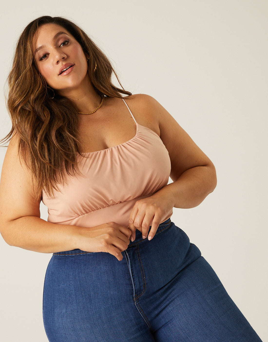 Curve Gathered Tank Plus Size Tops -2020AVE