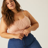 Curve Gathered Tank Plus Size Tops -2020AVE