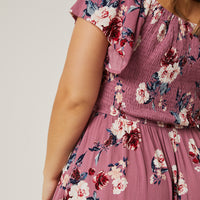 Curve Gauzy Floral Sundress Plus Size Dresses -2020AVE