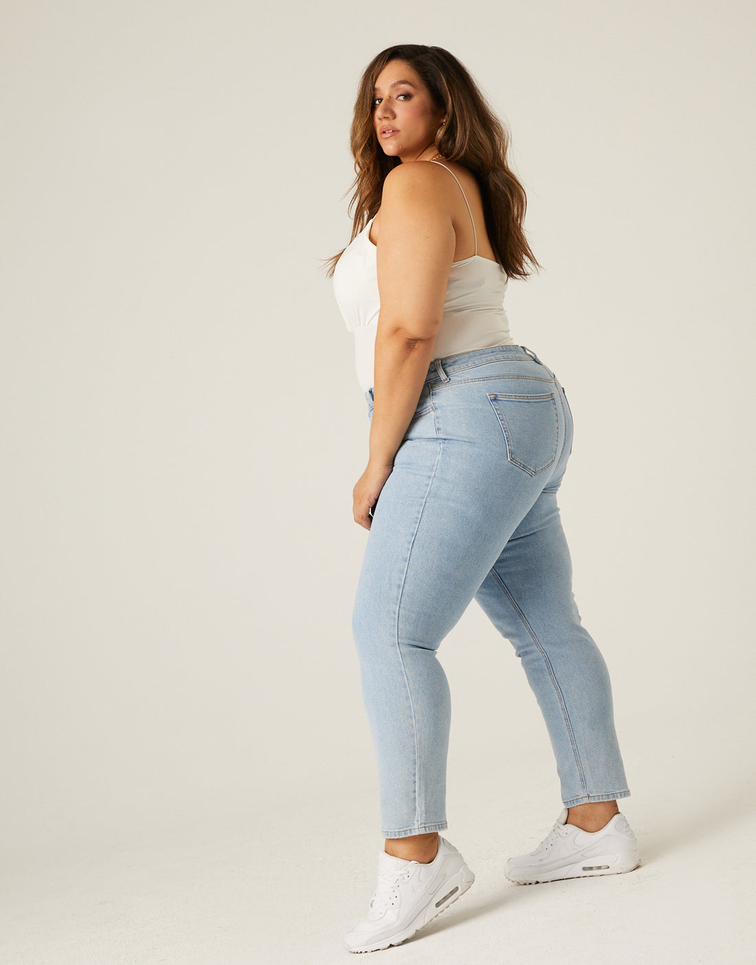 Curve High Rise Mom Jeans Plus Size Bottoms -2020AVE