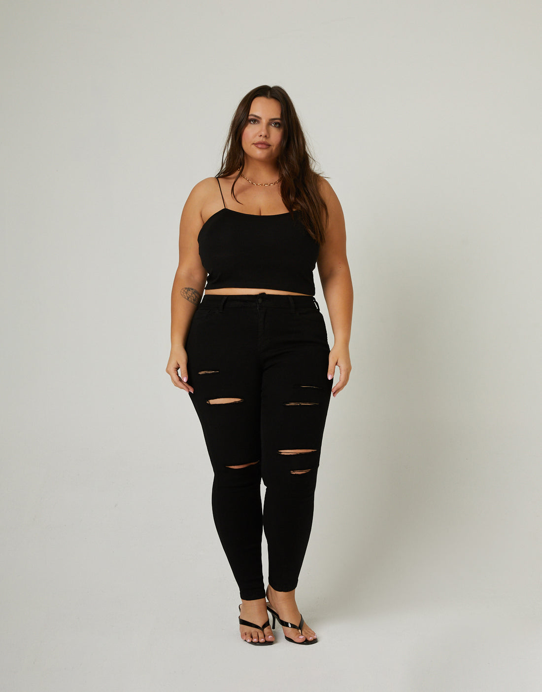 Curve High Rise Skinny Jeans Plus Size Bottoms Black 14 -2020AVE