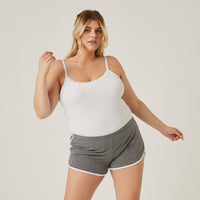 Curve Hit The Ground Running Shorts Plus Size Bottoms Gray 1XL -2020AVE
