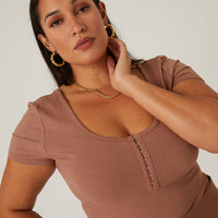 Curve Hook and Eye Top Plus Size Tops -2020AVE