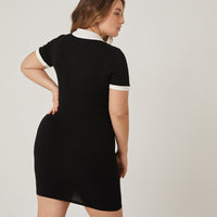 Curve Knit Collared Dress Plus Size Dresses -2020AVE