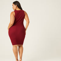 Curve Lace Up Bodycon Dress Plus Size Dresses -2020AVE