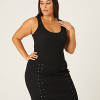 Curve Lace Up Bodycon Dress Plus Size Dresses -2020AVE