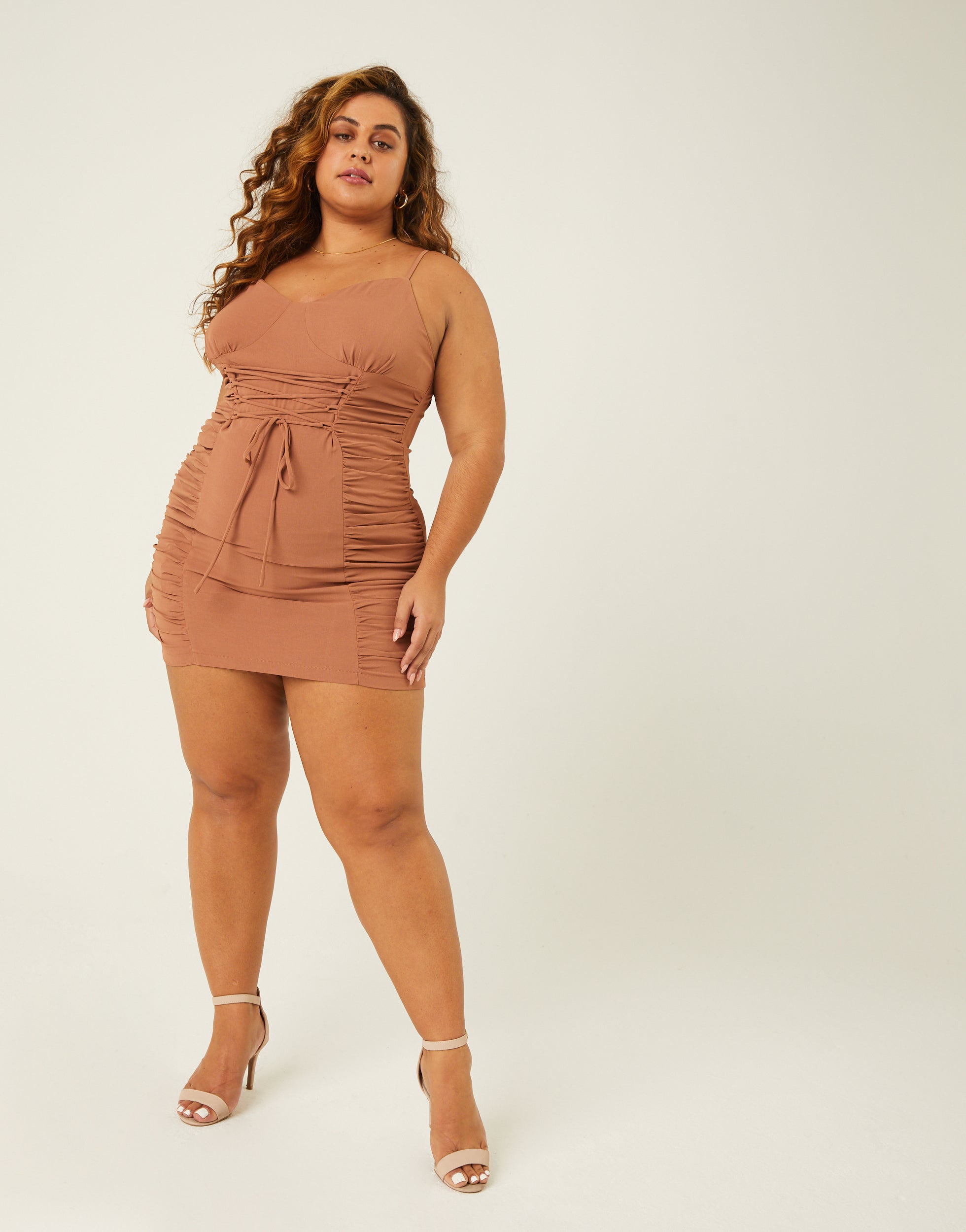 Plus Size Mini Dress with Lace Detail - Lua Boutique main image 0