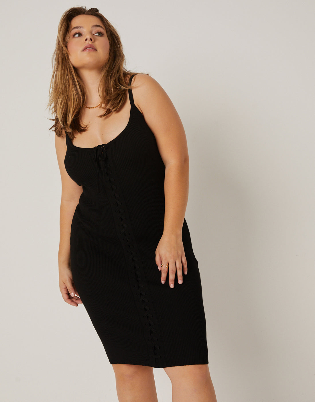 Plus Size Lace Up Tank Dress Plus Size Lace Up Tank Dress
