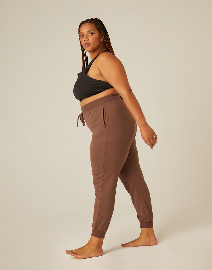 Curve Lightweight Stretch Knit Joggers Plus Size Bottoms -2020AVE