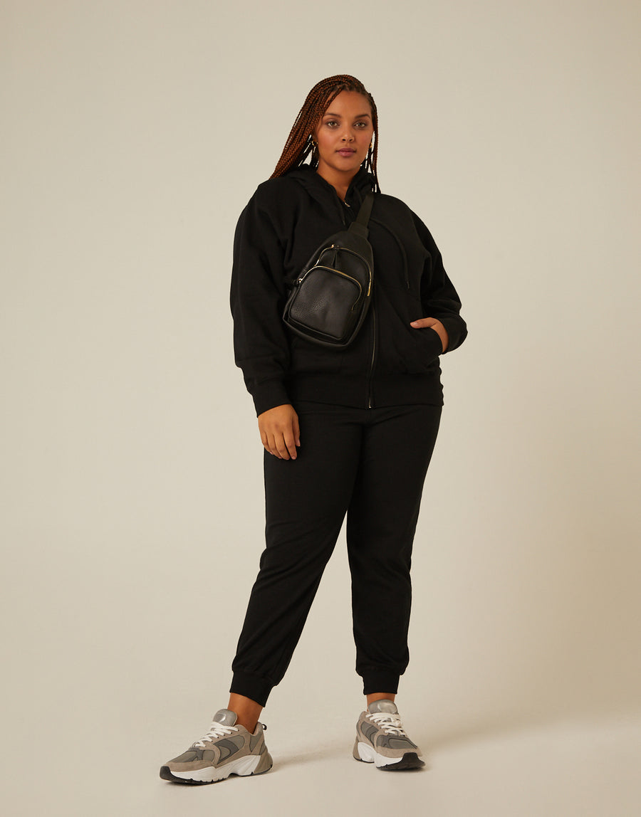 Curve Lightweight Stretch Knit Joggers Plus Size Bottoms -2020AVE