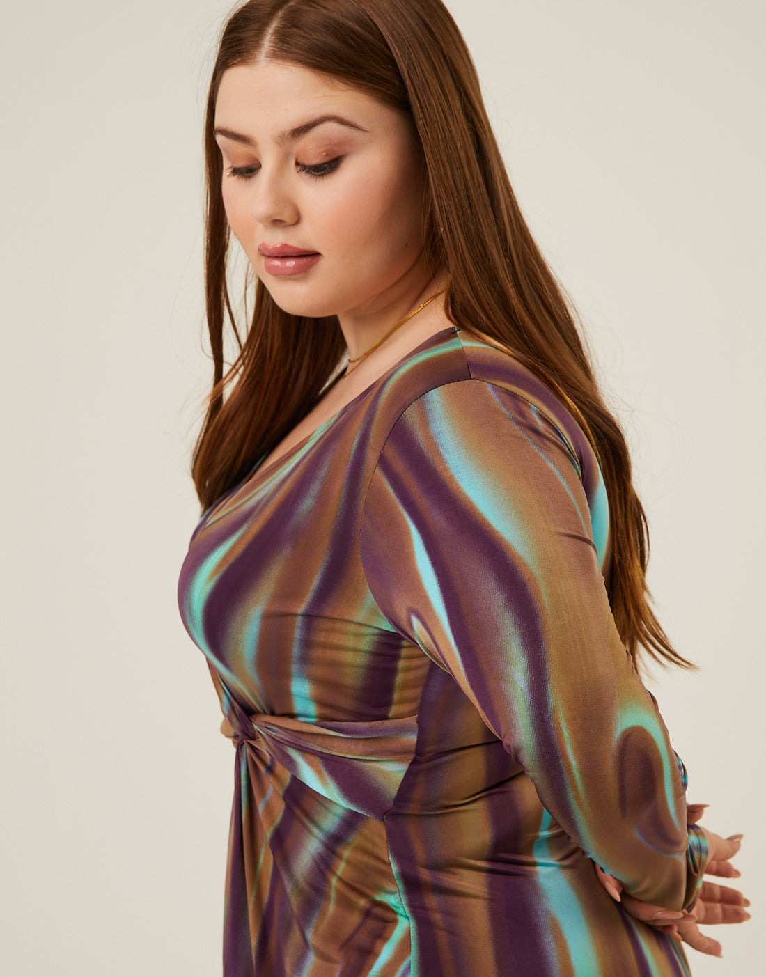 Curve Marble Twist Dress Plus Size Dresses -2020AVE