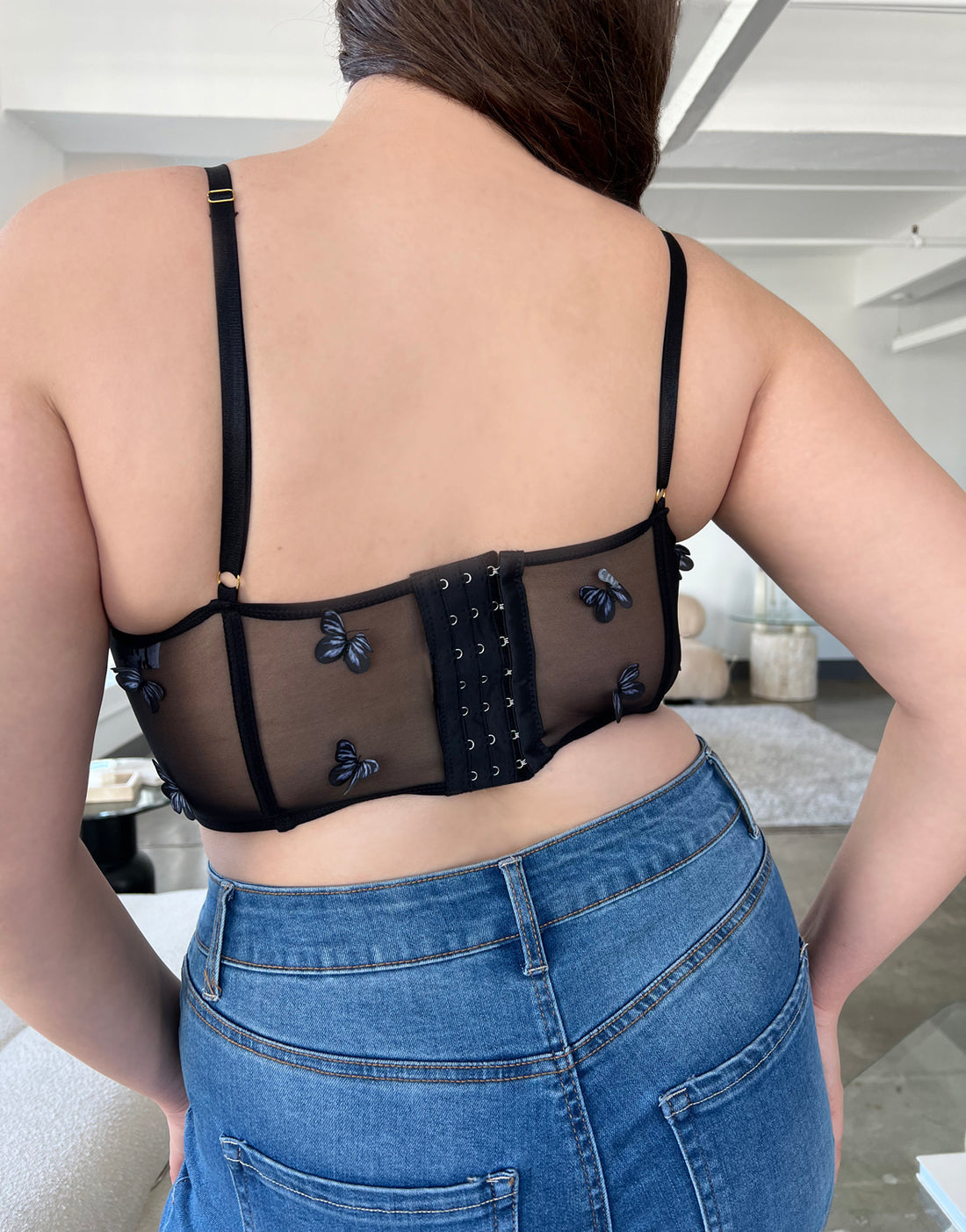 Curve Mesh Butterfly Corset Top Plus Size Tops -2020AVE