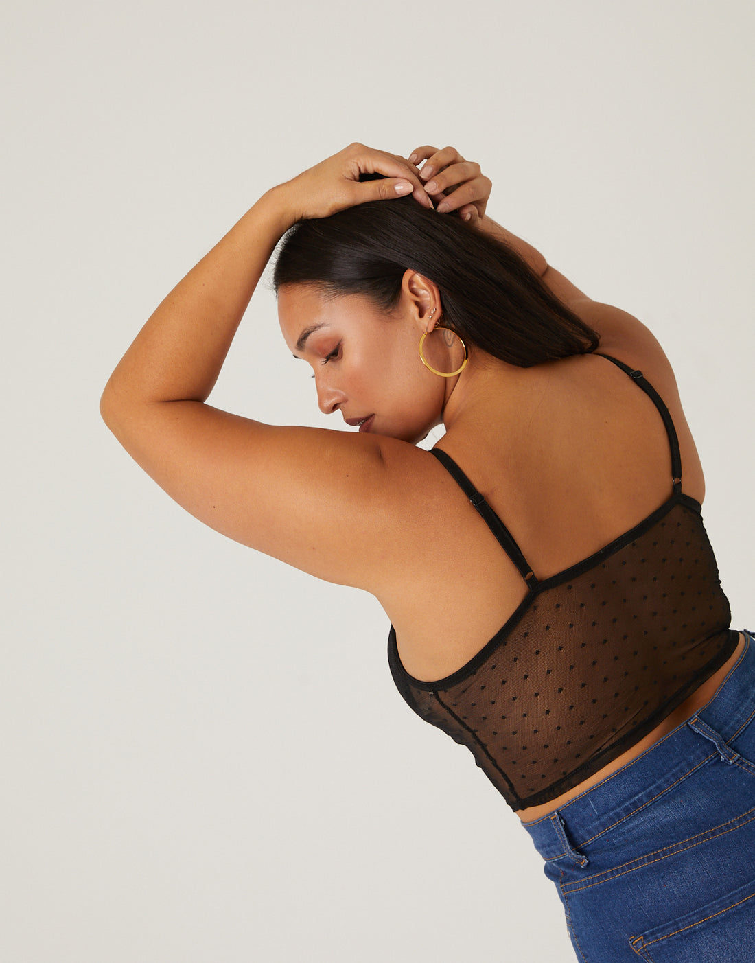 Curve Mesh Hook and Eye Bralette Plus Size Intimates -2020AVE