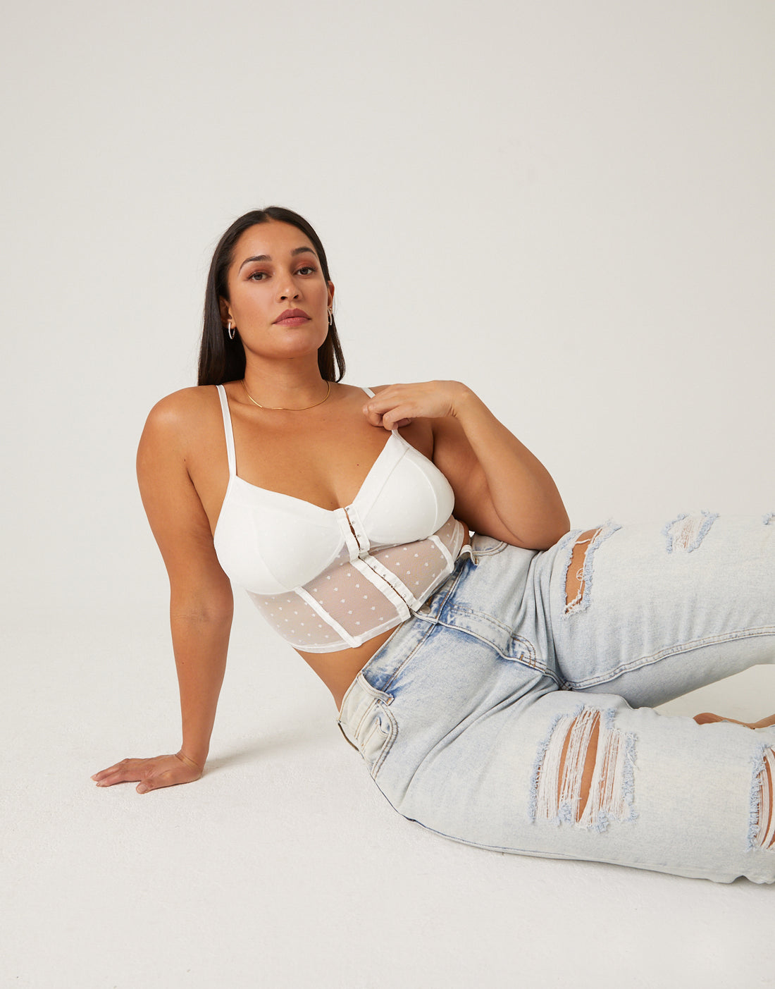 Curve Mesh Hook and Eye Bralette Plus Size Intimates -2020AVE