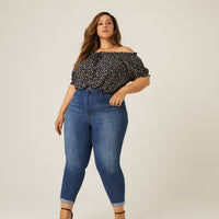 Curve Mid Rise Slim Boyfriend Jeans Plus Size Bottoms -2020AVE
