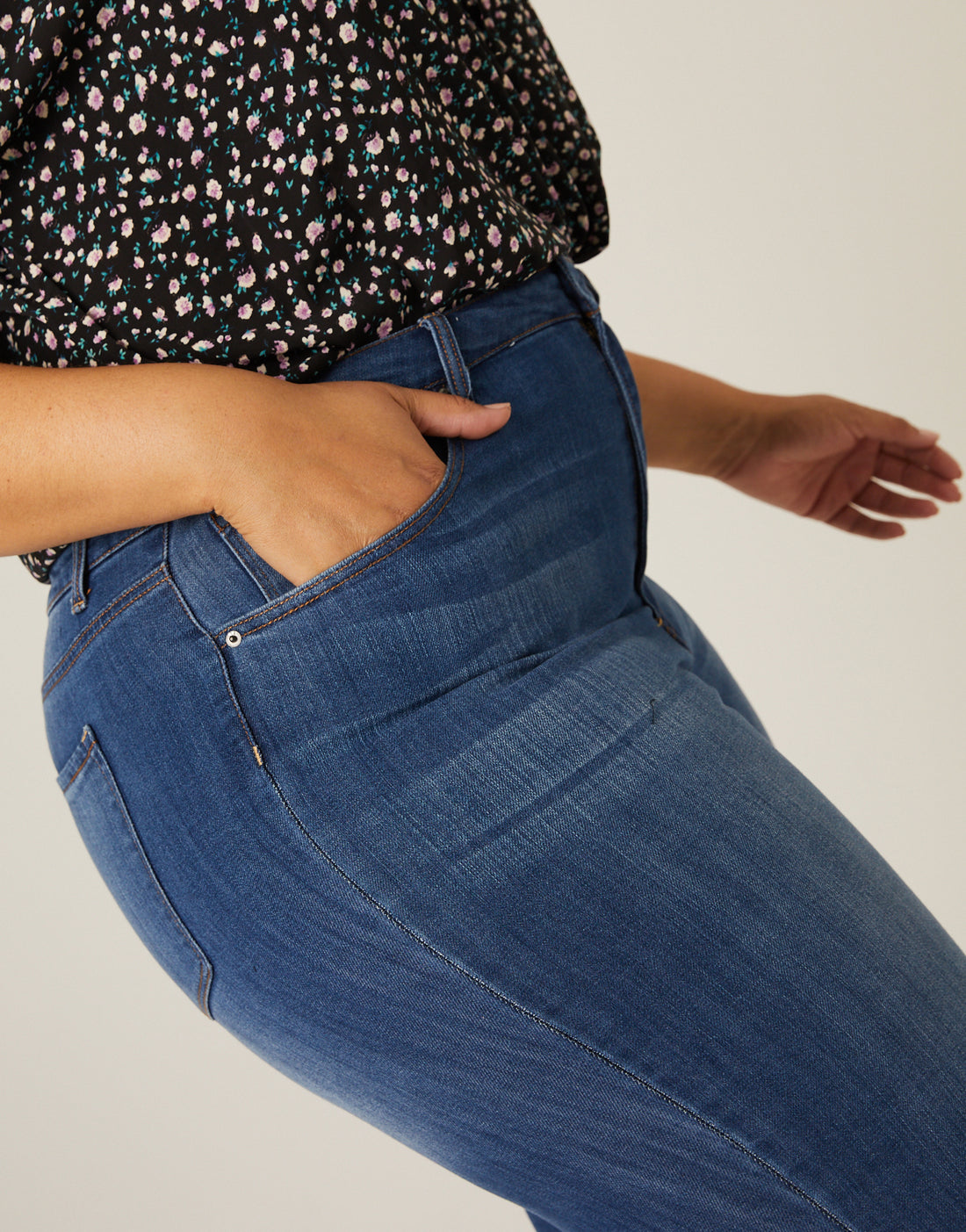 Curve Mid Rise Slim Boyfriend Jeans Plus Size Bottoms -2020AVE