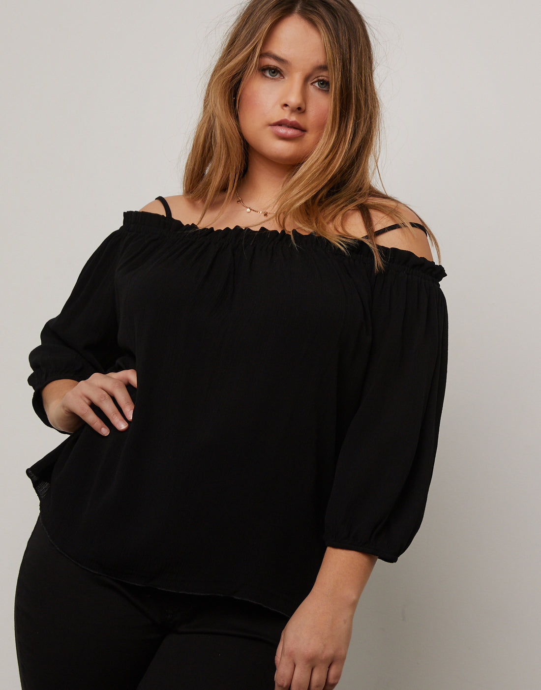 Curve Off the Shoulder Top Plus Size Tops -2020AVE