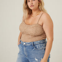 Curve Padded Lace Tank Plus Size Tops -2020AVE