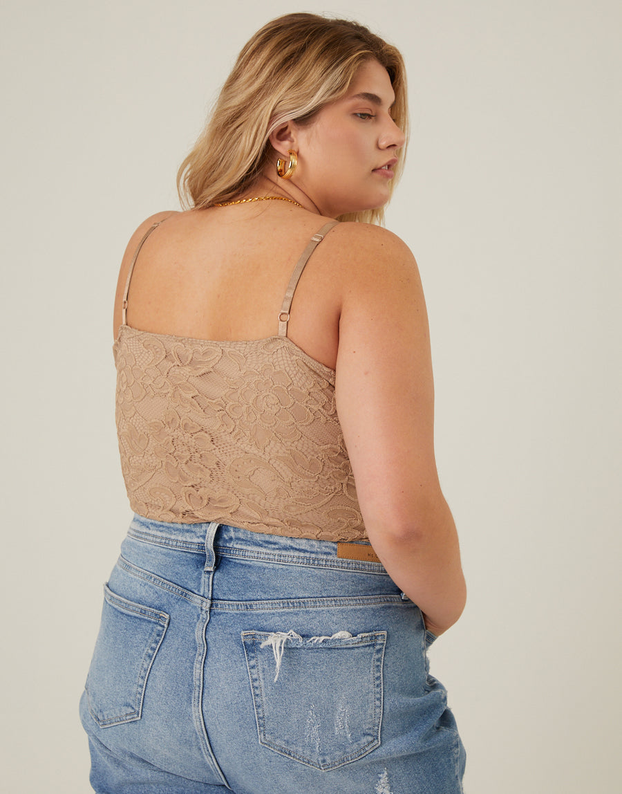 Curve Padded Lace Tank Plus Size Tops -2020AVE